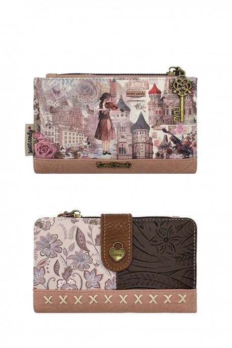 C-301-05-B26 Portefeuille porte-monnaie synthétique Sweet & Candy : Motif:B26-B-PINK