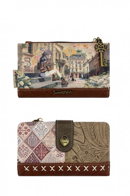 Sweet & Candy C-301-05-B26 synthetic wallet : Pattern:B26-C-COGNAC