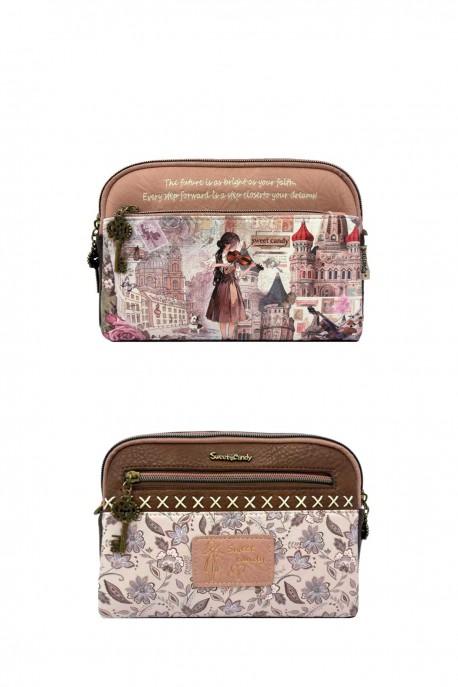 Sweet & Candy C-259-05-B26 Synthetic crossbody pouch : Pattern:B26-B-PINK