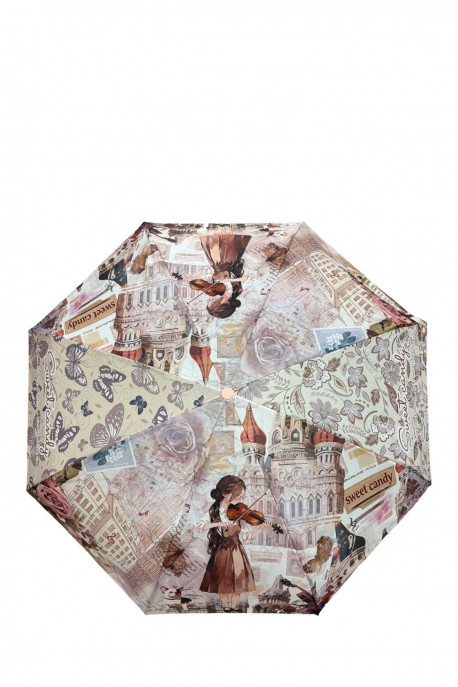 Folding umbrella with cover and strap Sweet & Candy C-342-05-B26 : Pattern:B26-B-PINK