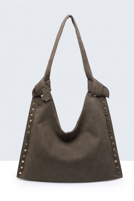 BV-29126 Studded hobo shoulder bag : colour:Green