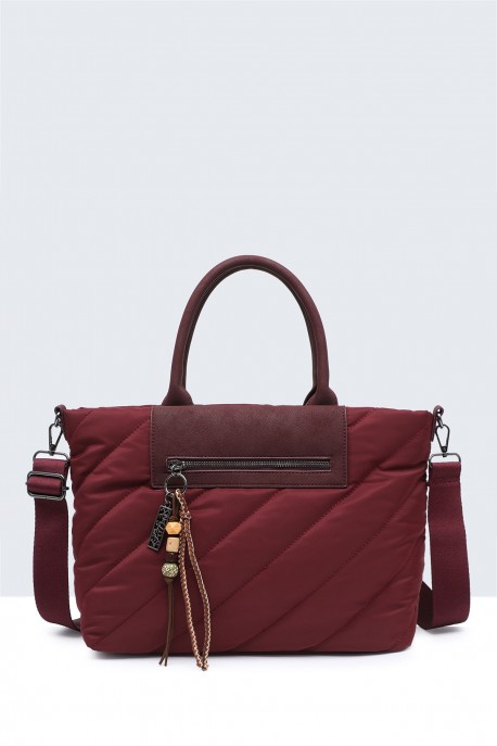 BV-29133 Quilted Puffer Handbag : colour:Wine