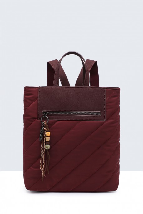 Sac à dos doudoune matelassé BV-29135 : couleur:Rouge vin (Wine)