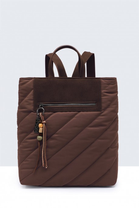 Quilted puffer backpack BV-29135 : colour:Coffee