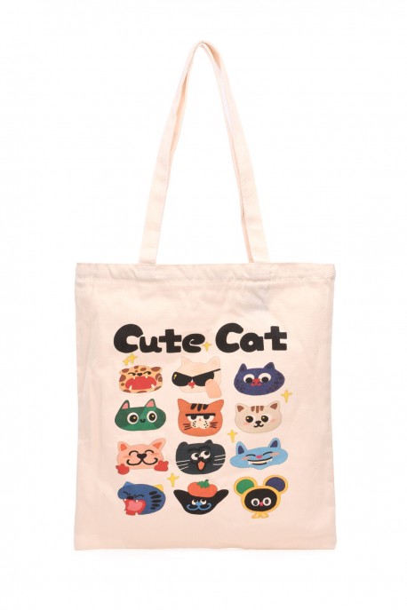 KJ-71072 Tote Bag Imprimé Chats et Chiens