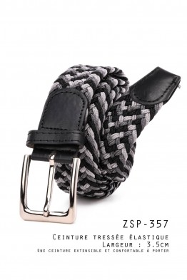 ZSP-357-EN-T000-005 Ceinture tressée élastique - Multicolore