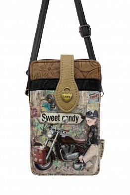 C-185-05-B26 Pochette bandoulière format téléphone synthétique Sweet & Candy
