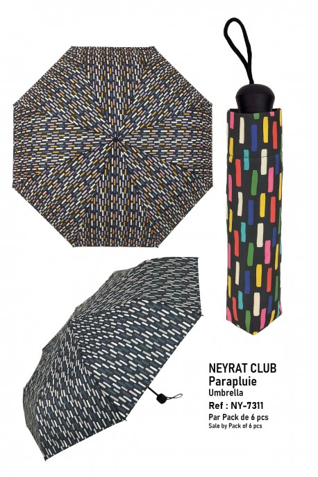 NY-7311 Parapluie pliant Automatique Motif STABILO Neyrat-Club : couleur:Pack de 6
