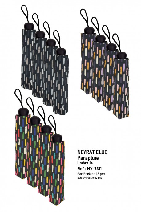 NY-7311 Parapluie pliant Automatique Motif STABILO Neyrat-Club : couleur:Pack de 12