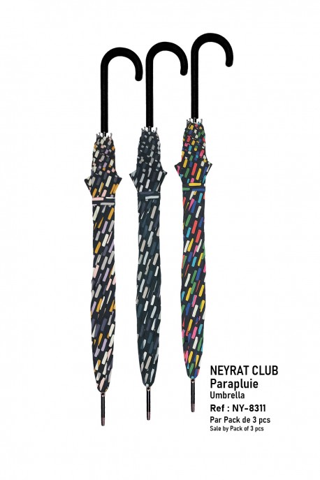 NY-8311 Cane Umbrella automatic STABILO print Neyrat-Club : colour:Pack of 3