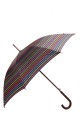 NY-38Y Automatic stick umbrella with a pattern, featuring a wooden shaft and handle Automatic stick umbrella with a pattern, fea