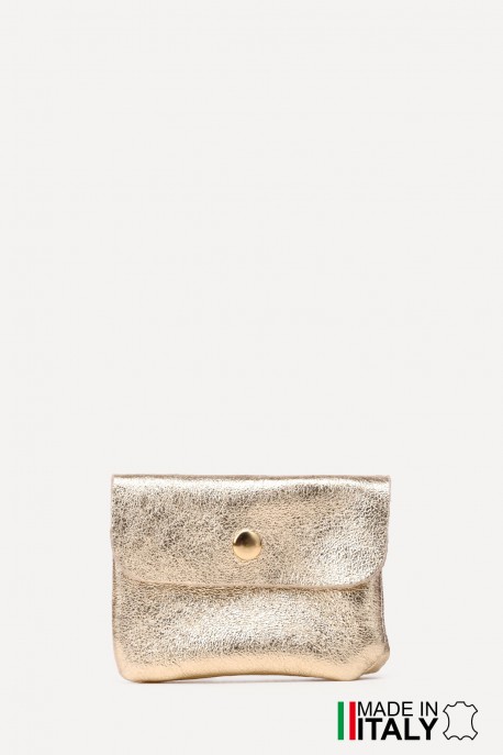 Metallic leather coin purse ZE-8001-MT-MG : Colors:Champagne (L003/L-556)