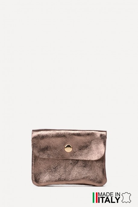 Metallic leather coin purse ZE-8001-MT-MG : Colors:Ancient Gold (L-523/L005)