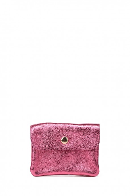 Metallic leather coin purse ZE-8001-MT-MG : Colors:Rose (L-517)