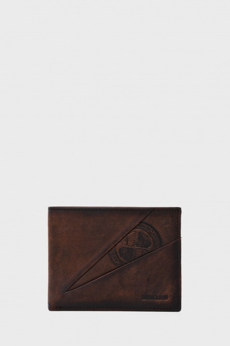 PDK563-1 AMERICANINO Leather wallet : colour:Marron fonc&eacute;